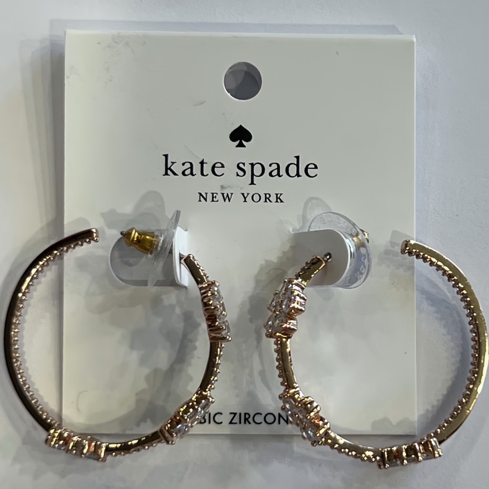 Kate Spade Gleaming Gardenia Hoop Earrings NWT!